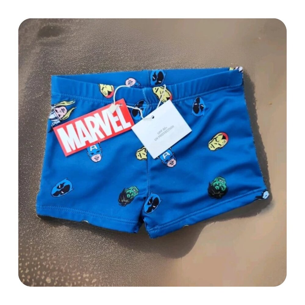 ZARA x Marvel THE AVENGERS BOYS Swim Trunks 2-3 Years UPF 50+ Iron Man Thor Hulk